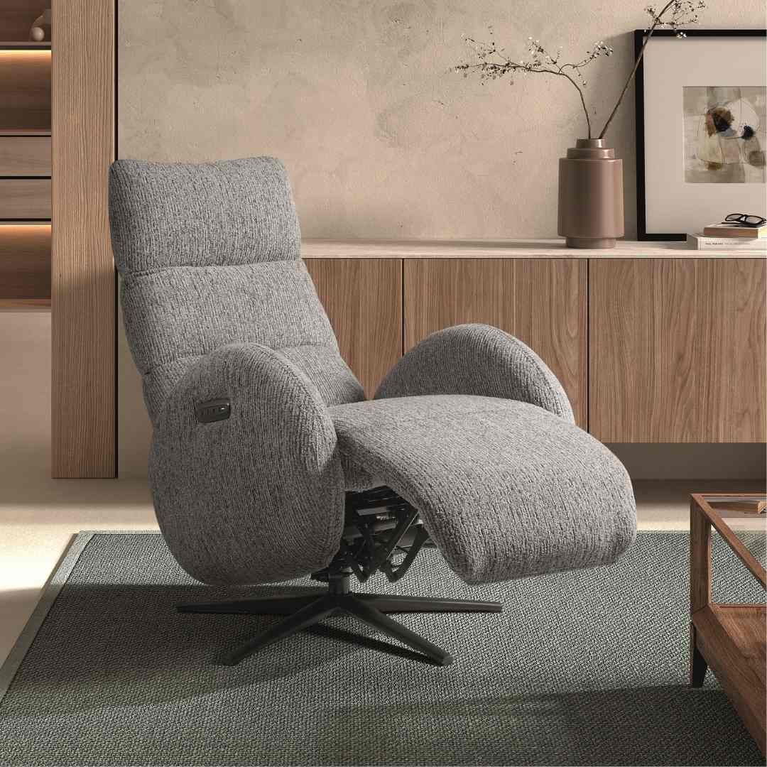 Fauteuil de relaxation manuel élégant et confortable avec pouf intégré