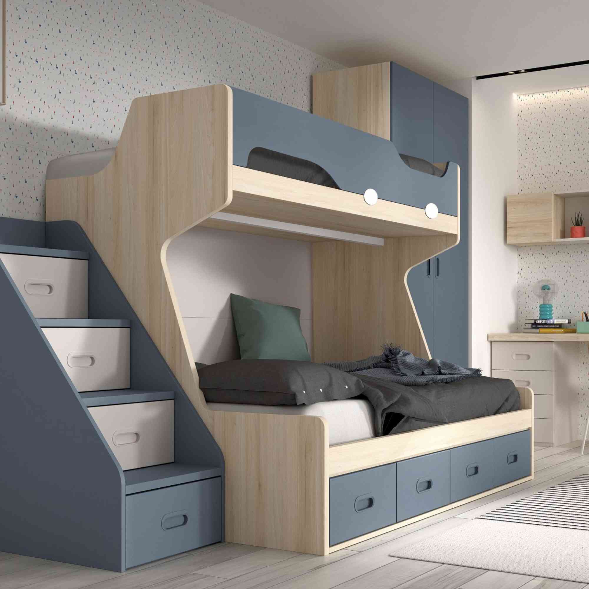 Lit superposé, pour optimiser les petits espaces, tout en proposant un confort de couchage maximum à vos enfants