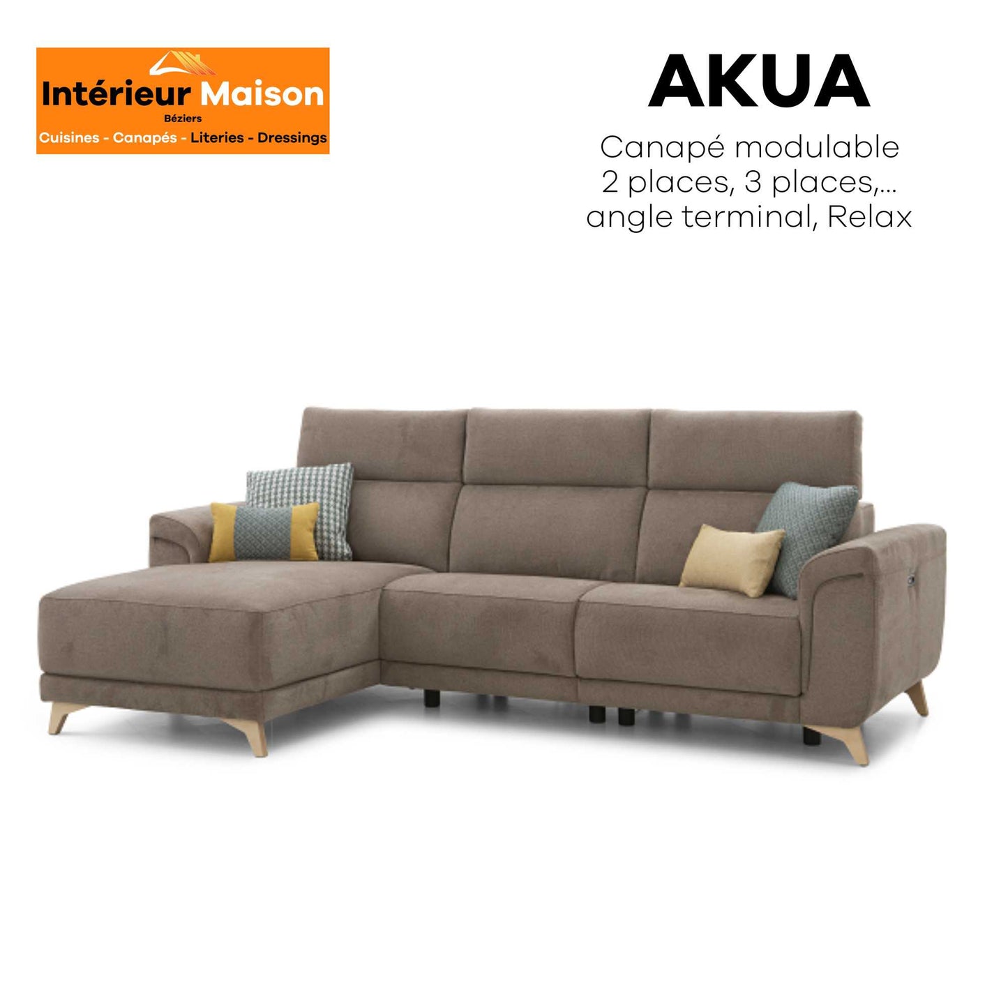 Canapé AKUA FIXE, Droit ou en Angle, Relax électrique