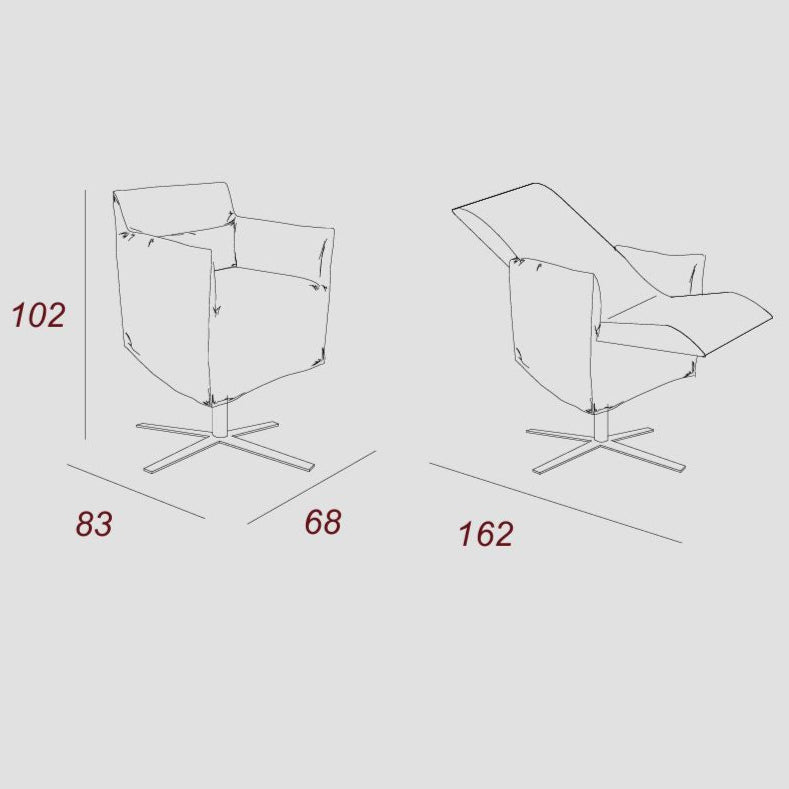 Plan du fauteuil pivotant relax Eden