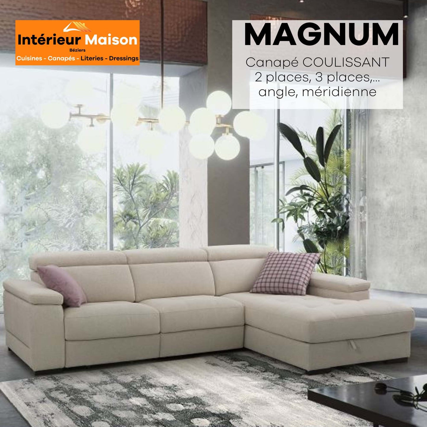 Canapé MAGNUM Coulissant, Droit ou en Angle