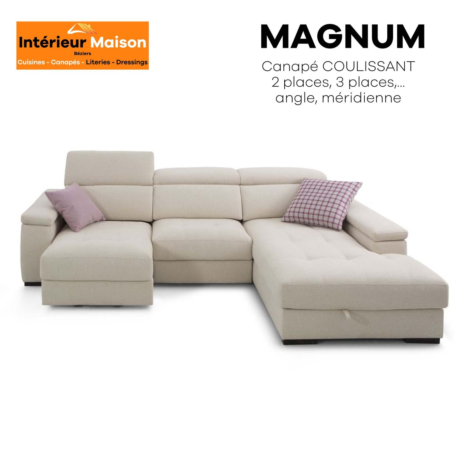 Canapé MAGNUM Coulissant, Droit ou en Angle
