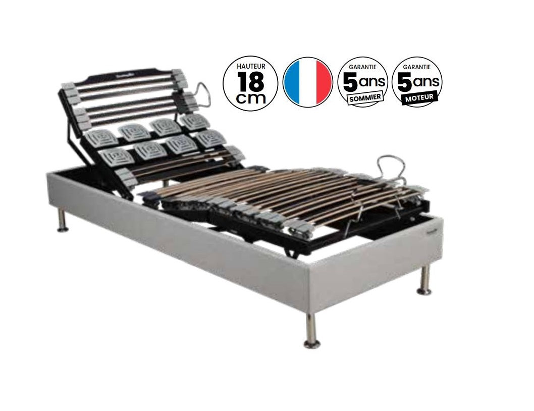 PROMO BON D'ACHAT 1000€ Ensemble Lit électrique Dunlopillo DUNLOMIXTE + Matelas EVASION