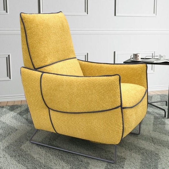 fauteuil lino jaune en relax manuel et pivotant