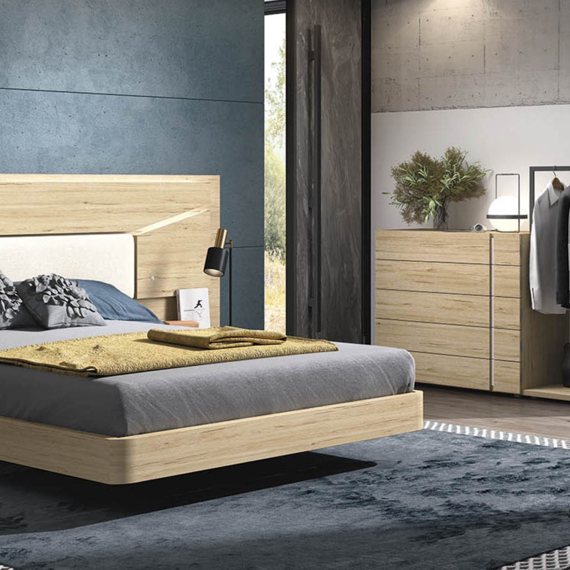 Imaginez une superbe chambre à coucher, avec un magnifique sommier, une tête de lit avec lampes LED, prise USB pour brancher votre téléphone, des tables de chevets, l'ensemble à vos dimensions et avec vos couleurs préférées