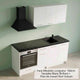 Meubles 184cm Blanc Brillant + PDT Noir Vulcan