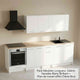 Meubles 244cm Blanc Brillant + PDT effet Chêne Brut