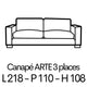 ARTE 3 Places 218cm