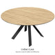 Ø 150cm (100/150) H76 Chêne Clair