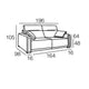 ARIA Couchage 140x200x15 Tissu LOTO C/16 PLata