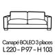 BOLEO 3 places 220cm
