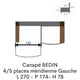 4 p Méridienne Gauche 270cm