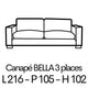 BELLA 3 Places 216cm