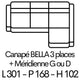BELLA 3p + Méridienne 301cm x 168