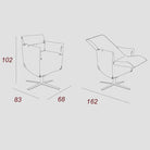 Plan du fauteuil pivotant relax Eden