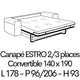 ESTRO 18 Couchage 140 x 190