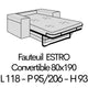 ESTRO 18 Couchage 80 x 190
