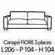FIORE 3 places 206cm Cuir