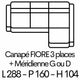 FIORE 3p + Méridienne G ou D 288cm Cuir