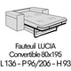 LUCIA 18 Couchage 80 x 190