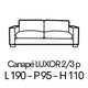 LUXOR 2/3 places 190cm - Tissus