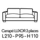 LUXOR 3 places 210cm - Tissus