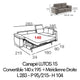 3/4 p + Mérid Coff Droite + Couch 140 x 195