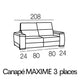 MAXIME 3 places 208cm