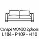 MONZO 2 places 184cm