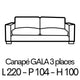 GALA 3 Places 220cm