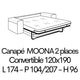 MOONA 19 Couchage 120x190cm