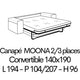MOONA 19 Couchage 140x190cm