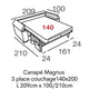 3 p Couch 140 x 200 x 15