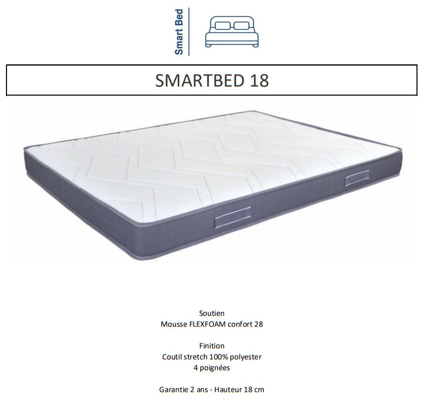 Matelas Smartbed Béziers 70x190 70x200 80x190 80x200 90x190 90x200 120x190 140x190 140x200 160x200