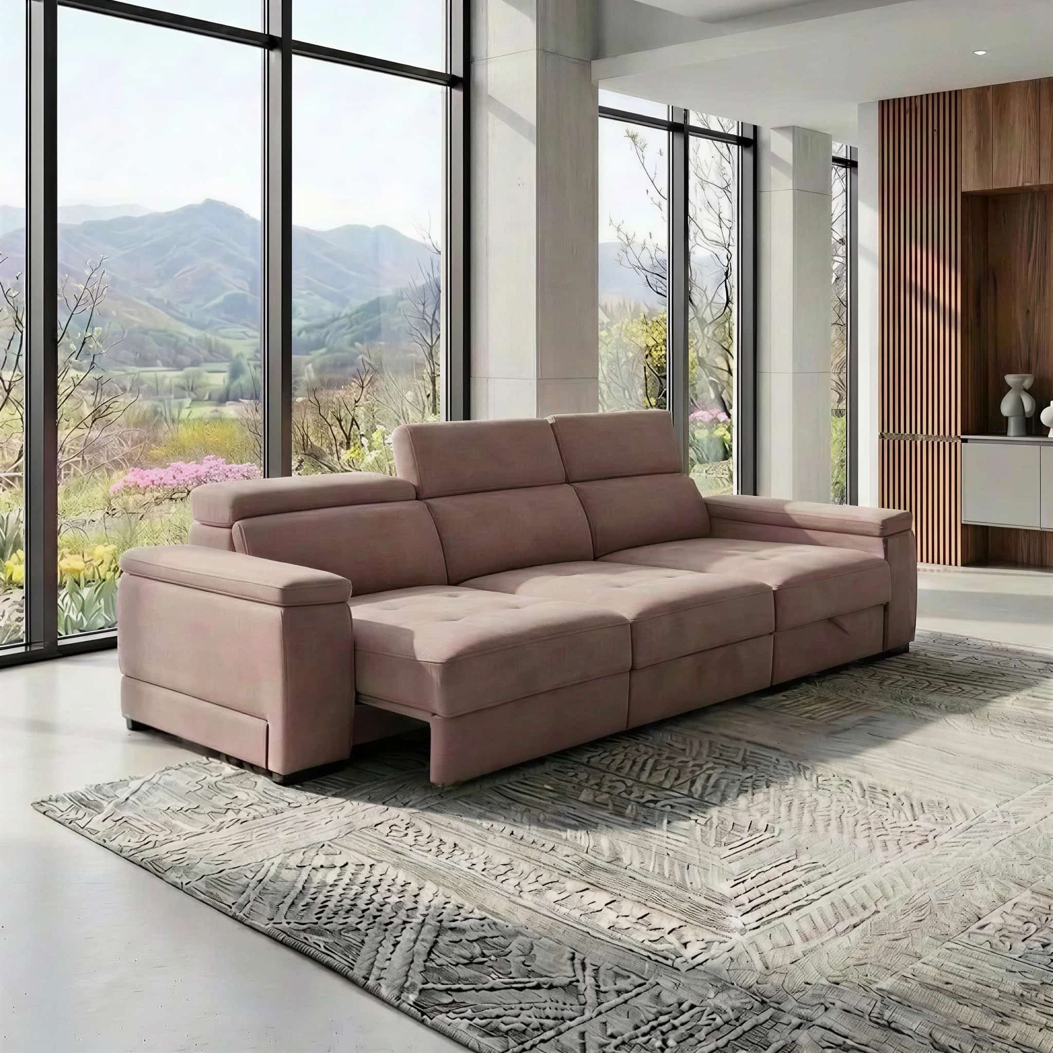 Canapé d'angle convertible méridienne droite ARGOS tissu Aston 16 gray - Canapé
