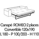 ROMEO 15 Couchage 120x190cm