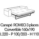 ROMEO 15 Couchage 160x190cm