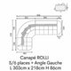 5/6 p Angle Gauche 303x218cm