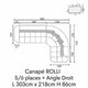 5/6 p Angle Droit 303x218cm