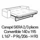 SIERA 18 Couchage 140 x 190
