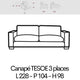 3 Places 228cm