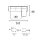 3 p couch 140x190 + méridienne G ou D