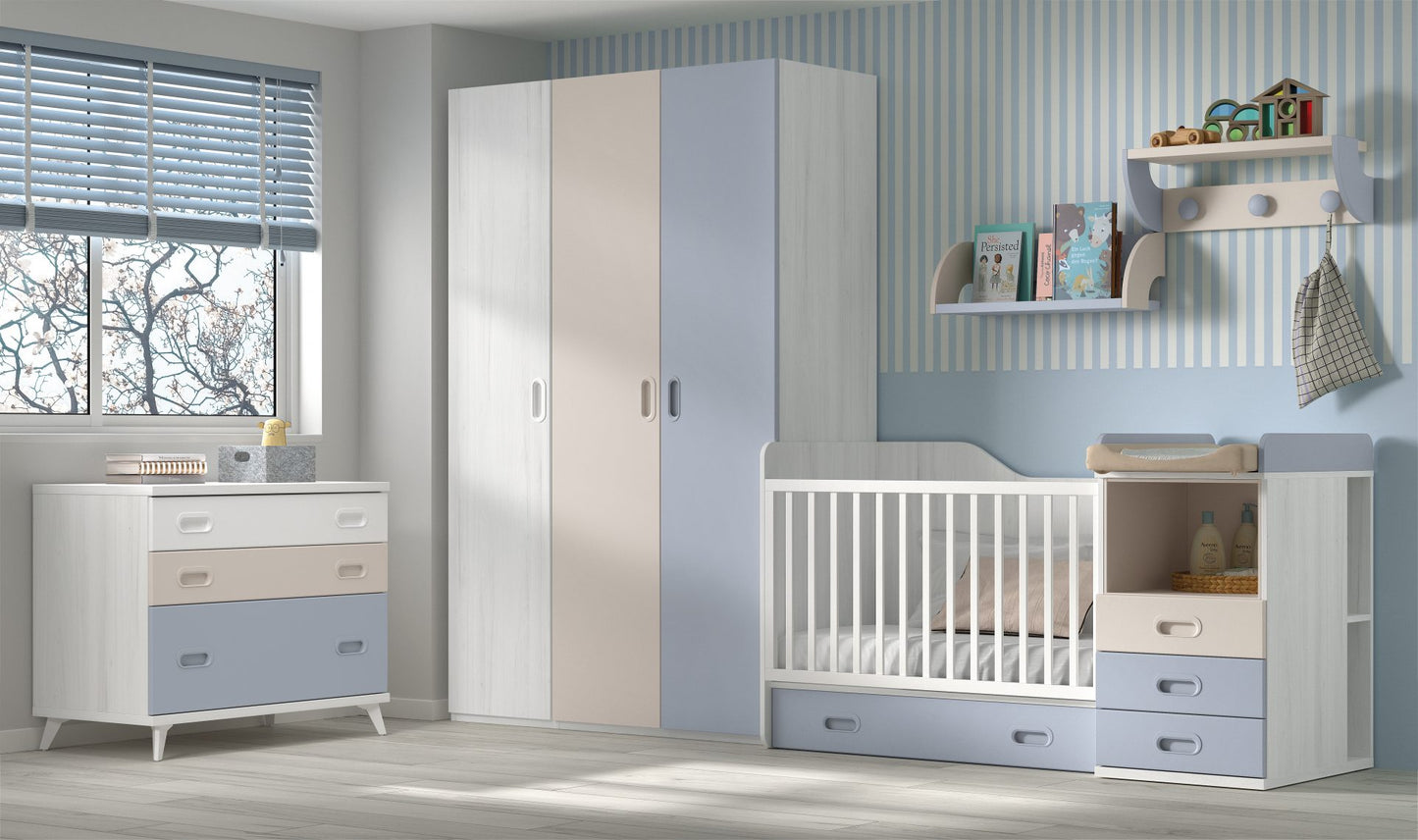 Chambre à coucher bébés et enfants, évolutive