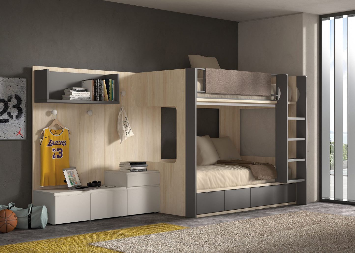 Chambre à coucher bébés, enfants, ado, superposé