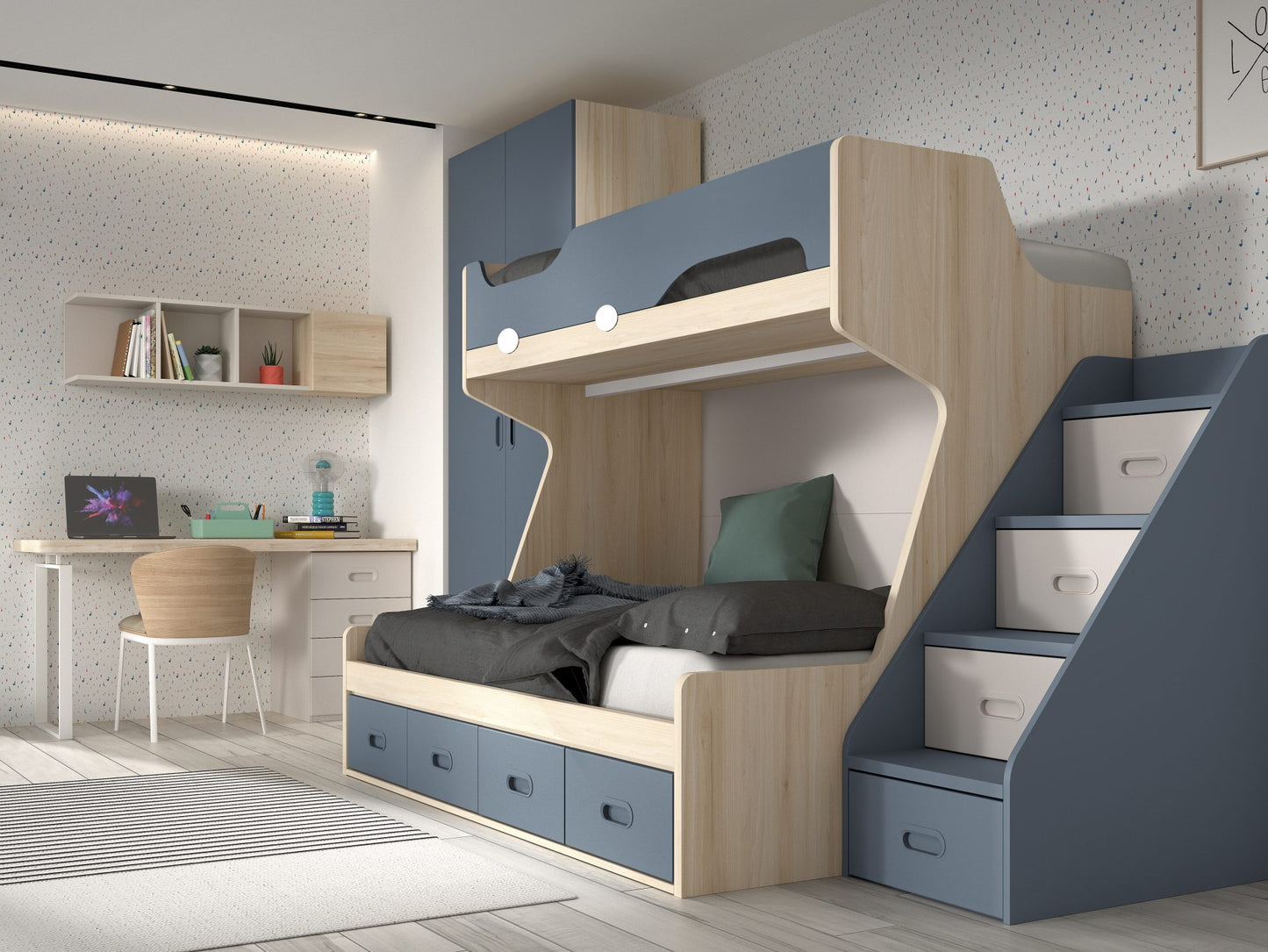 Chambre à coucher bébés, enfants, ado, superposés