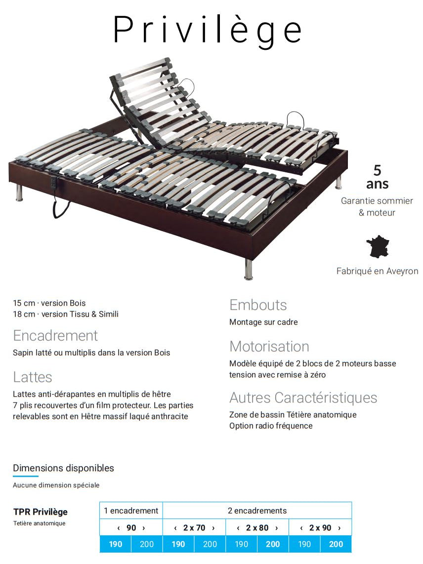 Lit électrique Technilat PRIVILEGE